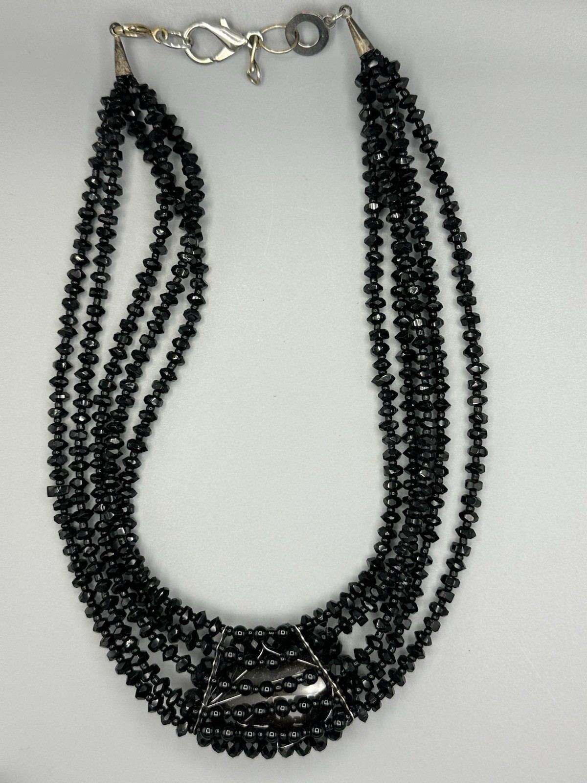 Ottaviani Bijoux Black Beaded Choker Necklace – Damaged