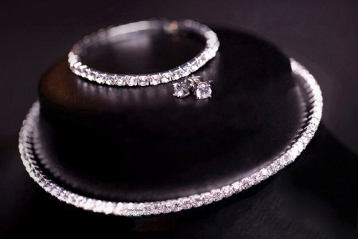 Swarovski Elements Jewelry Set Single Rows Best Seller Crystals 3 items