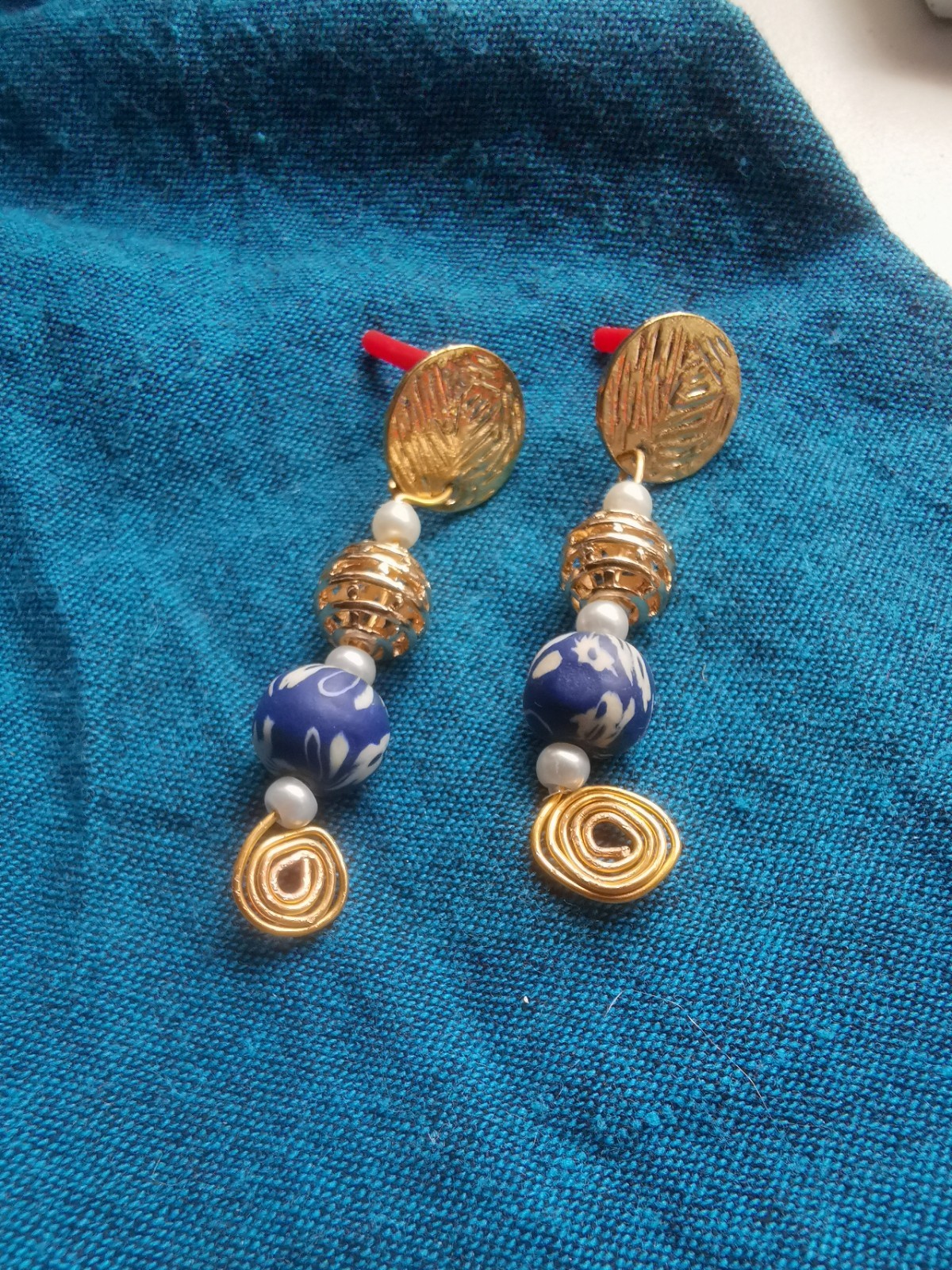 Handmade And Unique earrings, No Pair Is The Same, Wire And Beads Dangle Drop