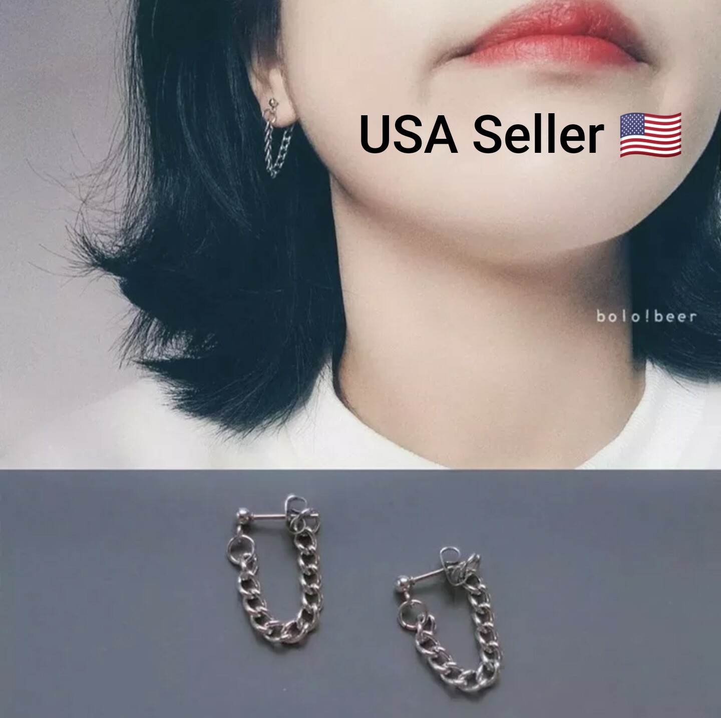 fashion Simple punk chain earrings for Women Korean Minimalist Earrings Jewelry
