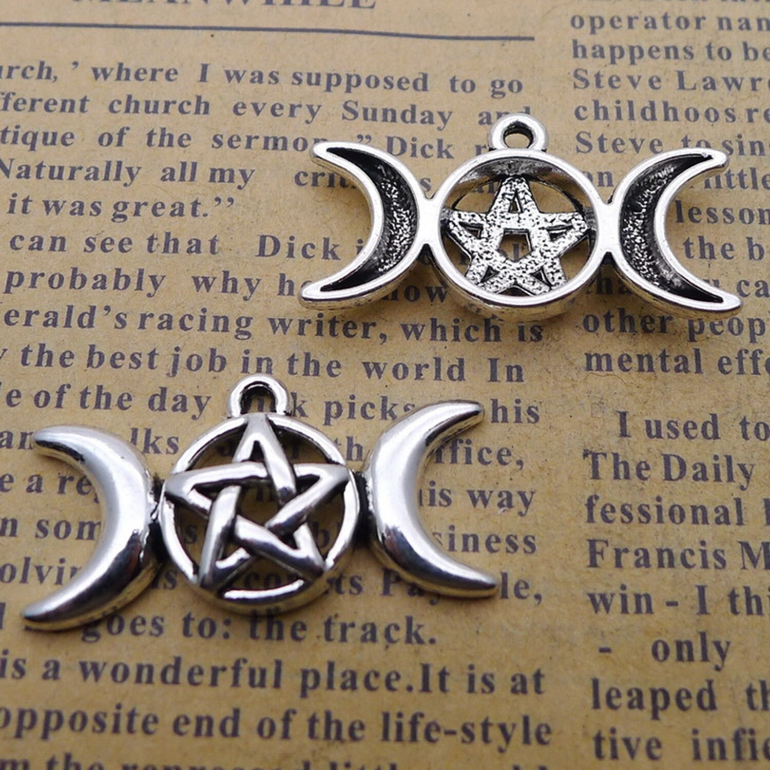 25PCS Antique Silver Tone Moon Goddess Charm Pendant 16X30mm JHS649-41553