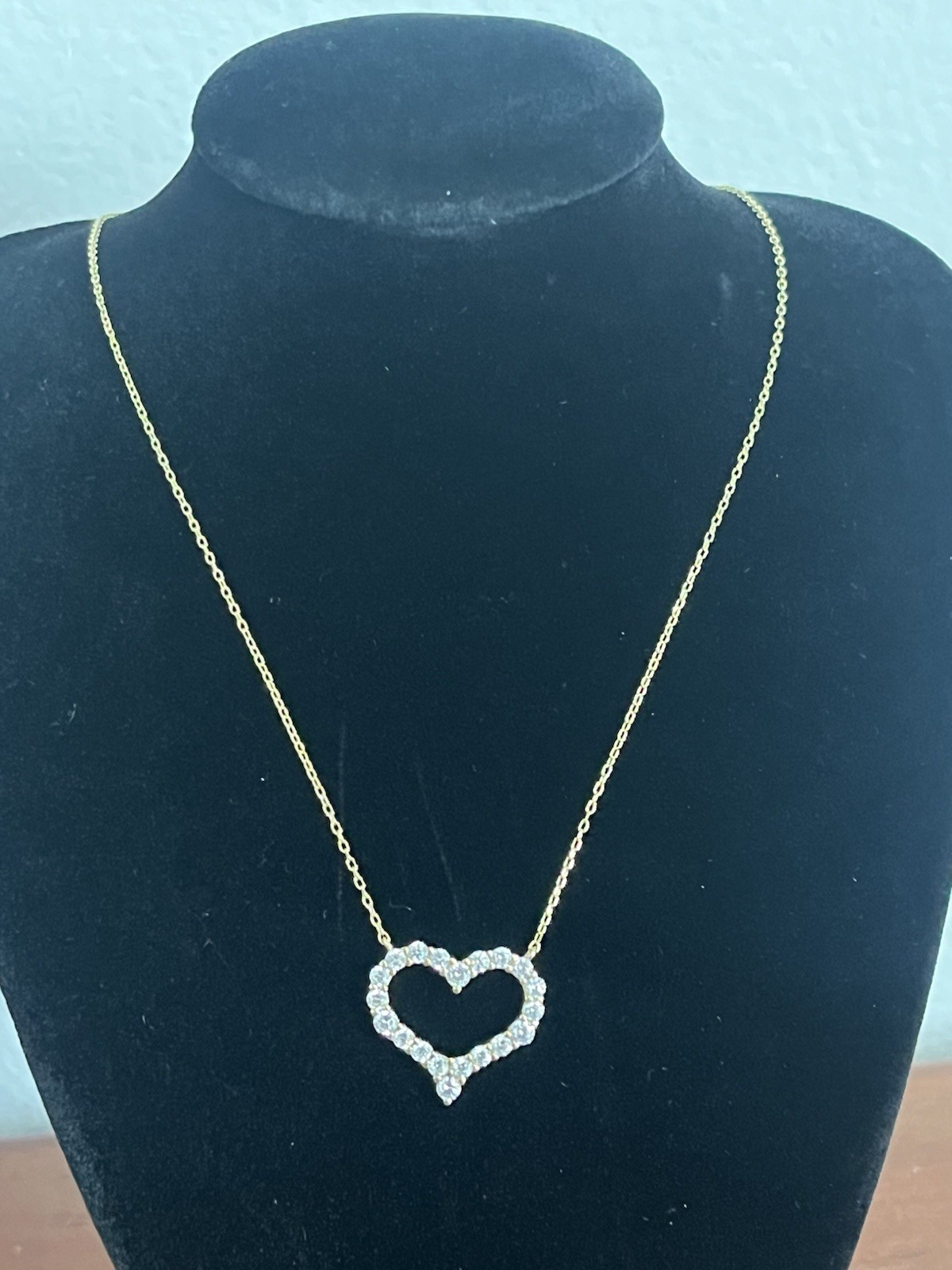 Sterling Silver CZ Heart Pendant 16-18” Adjustable Necklace For Her