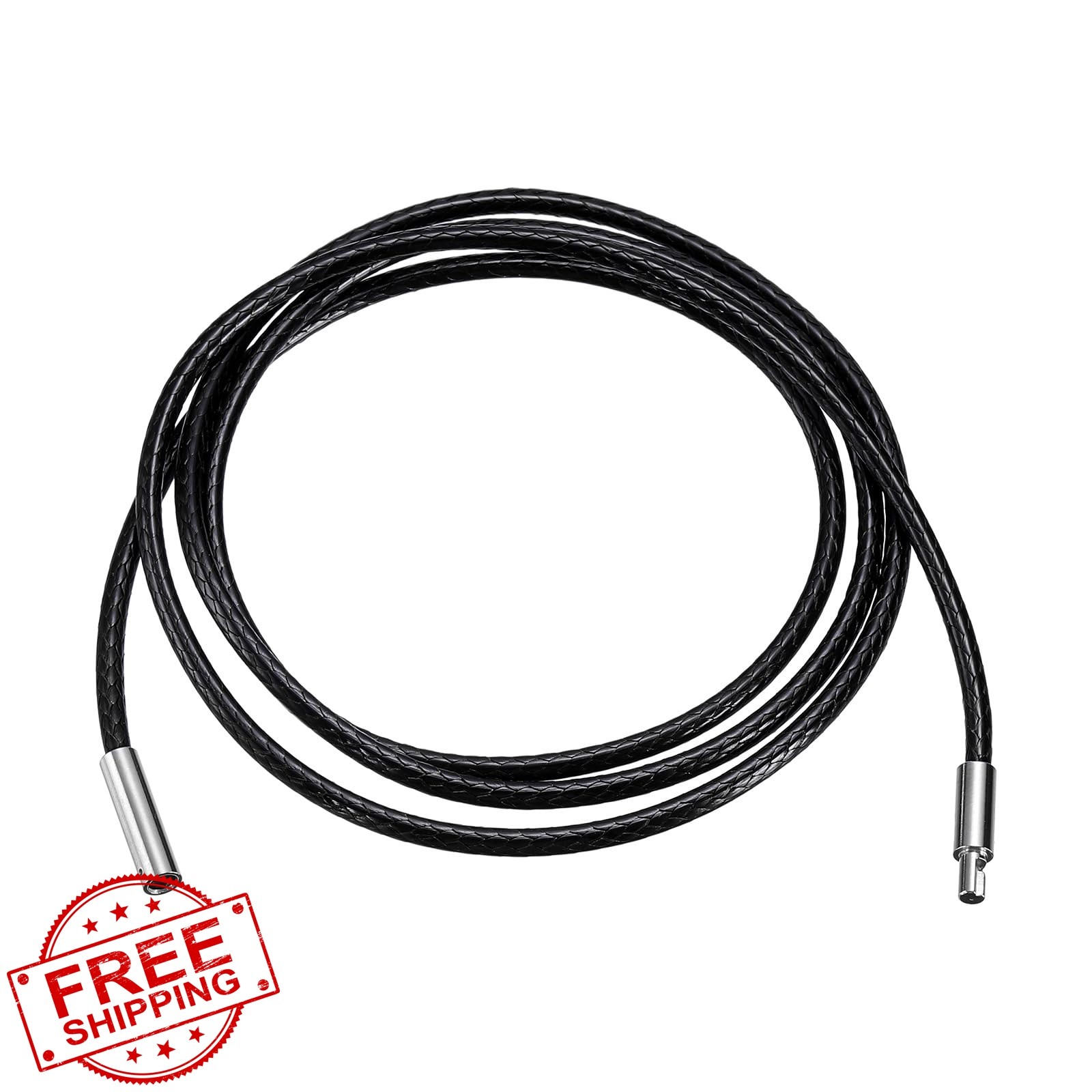 uxcell black leather cord necklace 2mm 18″