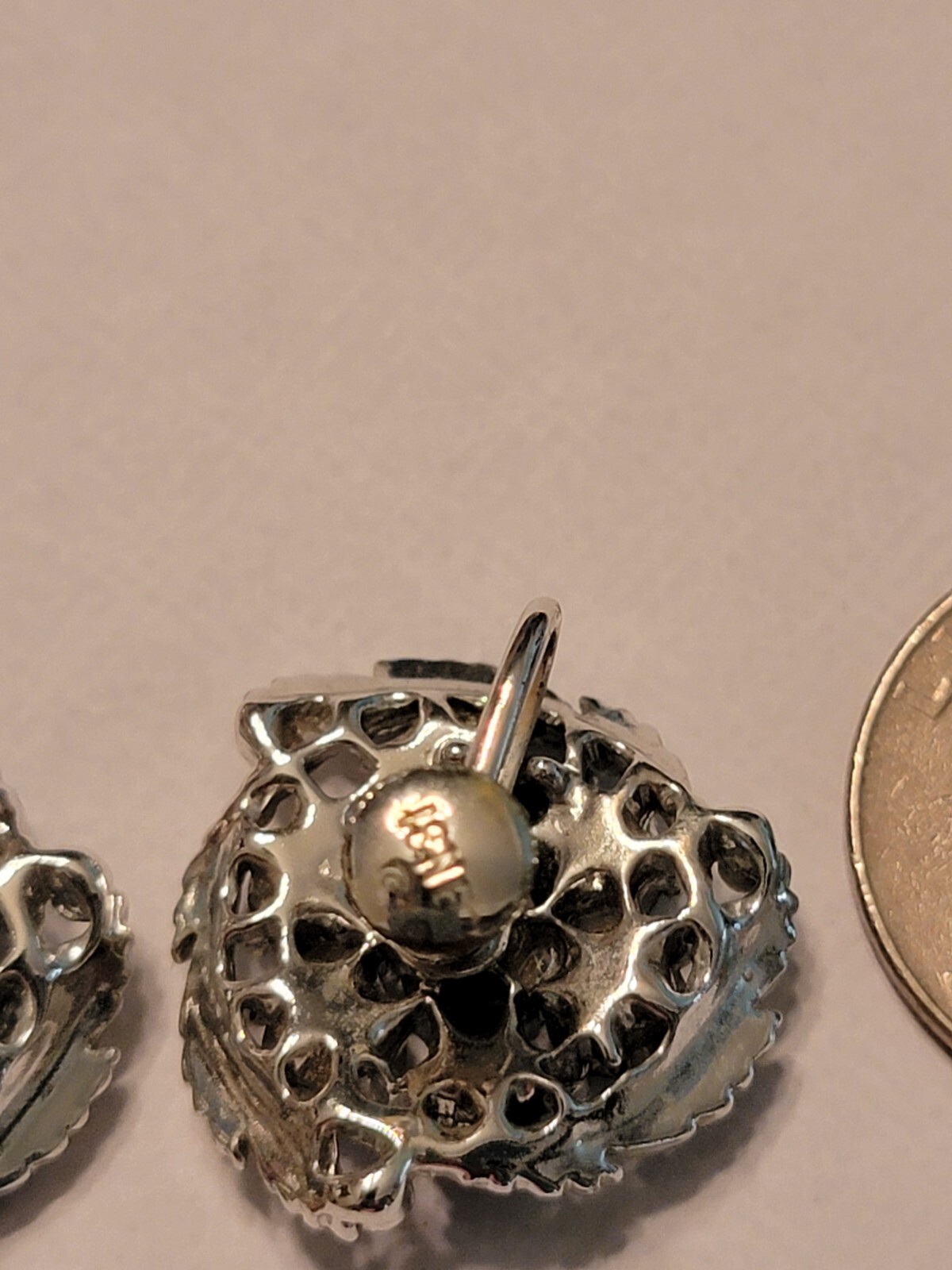 Earrings Vintage LISNER Signed Screw Backs. Rhinestone AB Silver Toned
