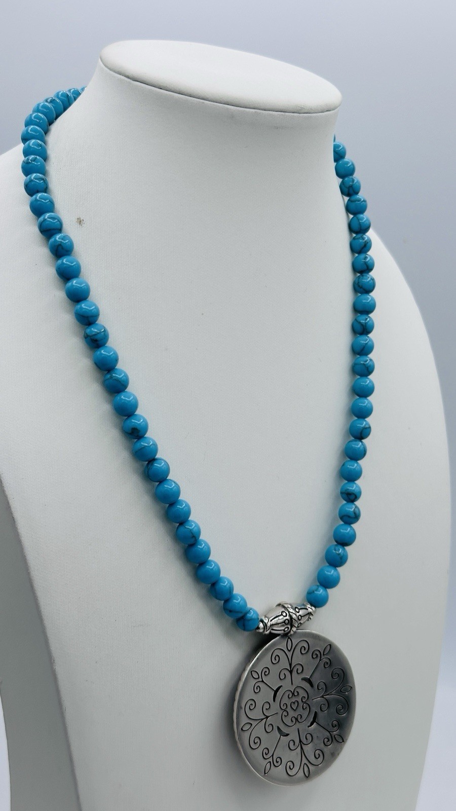 Brighton Loretto Mesa Turquoise Bead Medallion Necklace Colorful Pendant