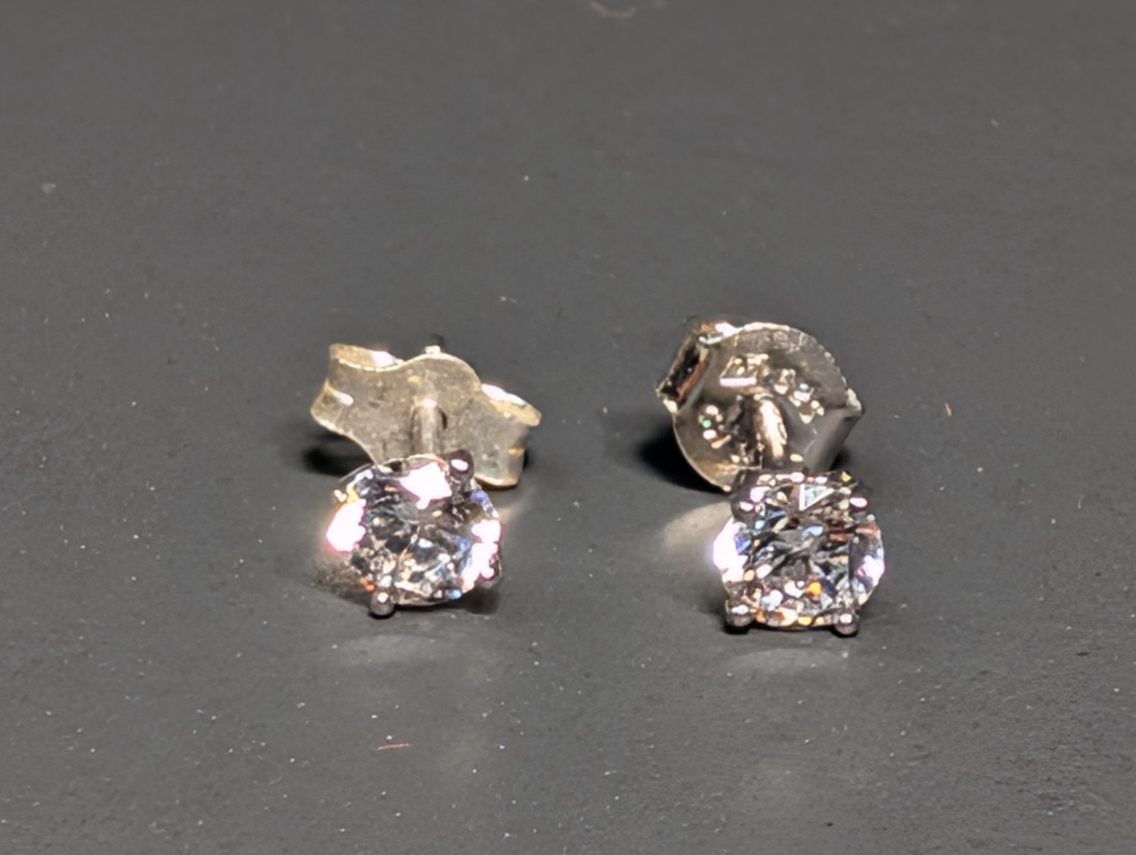 925 Sterling Silver CZ Stud Earrings 3.5 mm
