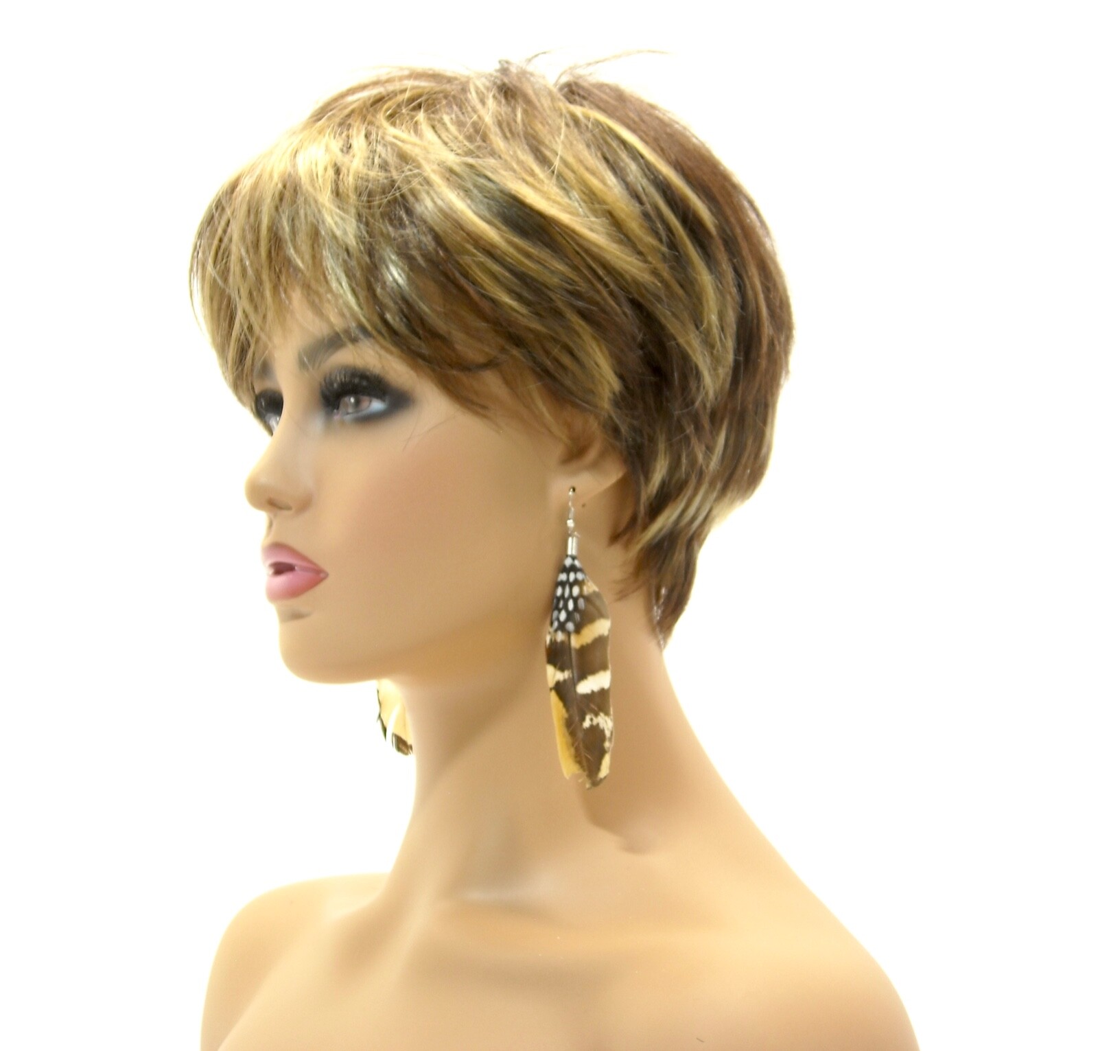 Handcrafted Genuine Real Feather Earrings. Brown, Black, White & Tan.