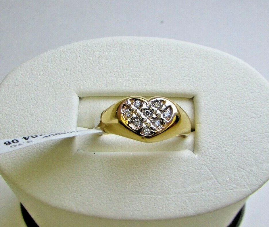 Allison Reed Gold Tone Heart Shaped Diamond Ring Size 6 (O45 1704 06) NEW