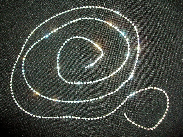 Rhinestone Necklace Lariat Chain Wrap Around Convertible Bling Silver 50in Long