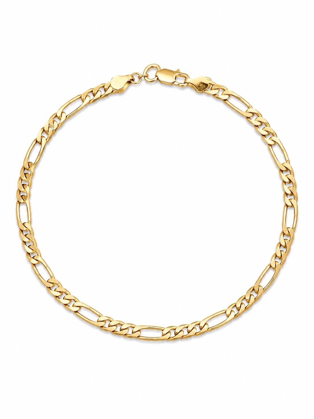 14K Gold Filled Figaro Anklet 10″ 5mm 3-in-1 Style Ankle Bracelet for Women…