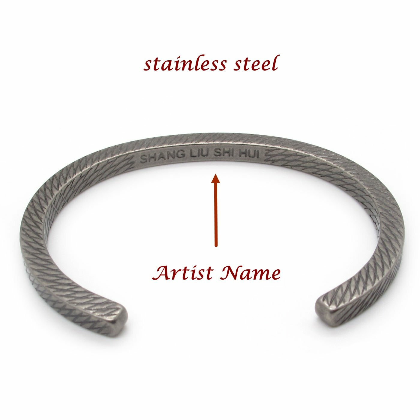MENDEL Cool Fashion 6.5 Inch Mens Stainless Steel Bangle Bracelet Cuff For Men
