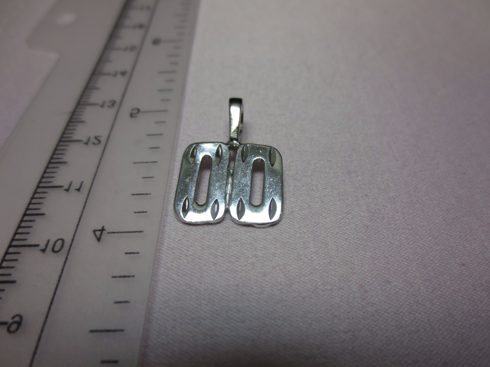 14KT WHITE GOLD EP NUMBERS 0,01,02,03,04,05,06,07,08,09,00 PENDANT CHARM
