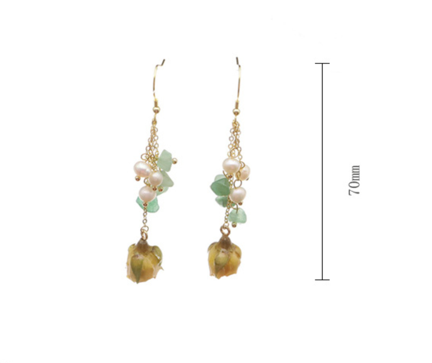 Natural Freshwater Pearl Earrings Bohemian Baroque Real Flower Drop 925 Silver