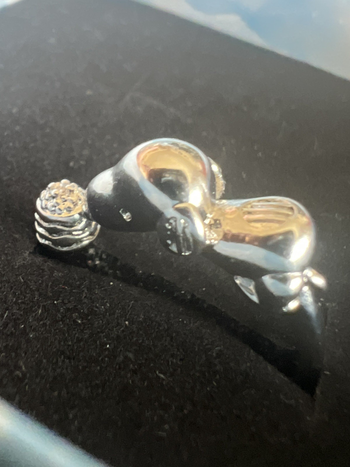 Peanuts Snoopy With Bowl Adjustable Silver Tone Ring One Size Fits All Pet Lover