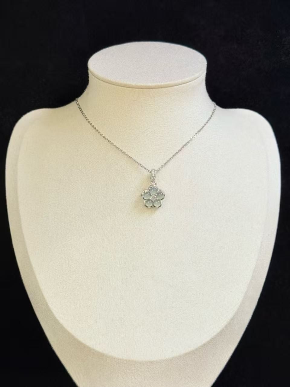 Natural sky blue jadeite pendant