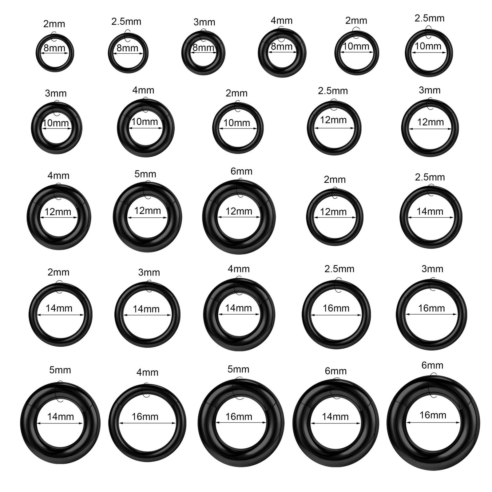 1 Piece Stainless Steel Hoop Earrings Large Size Ear Gauge Nose Septum Piercing