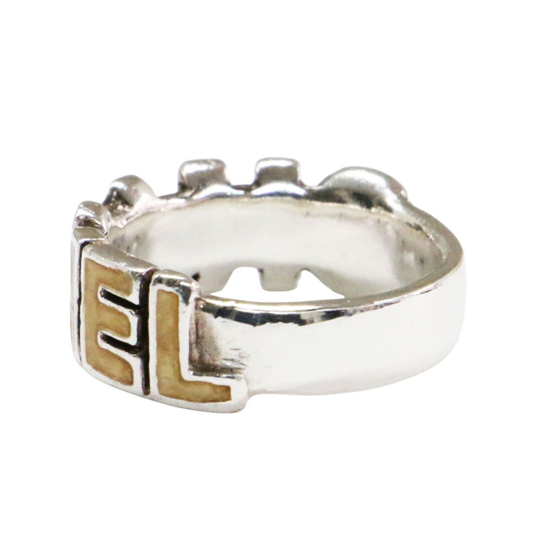 CHANEL Ring Size:12 Logo Metal Vintage 00t Engraved Silver Accessory Used BEEG-0