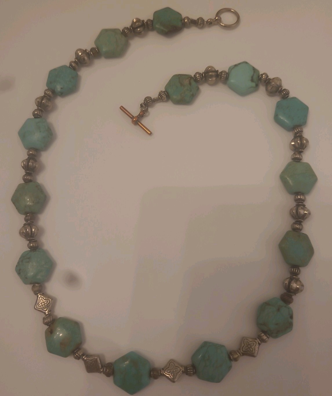 Vintage Asian Turquoise Necklace 18.5 Inches Long