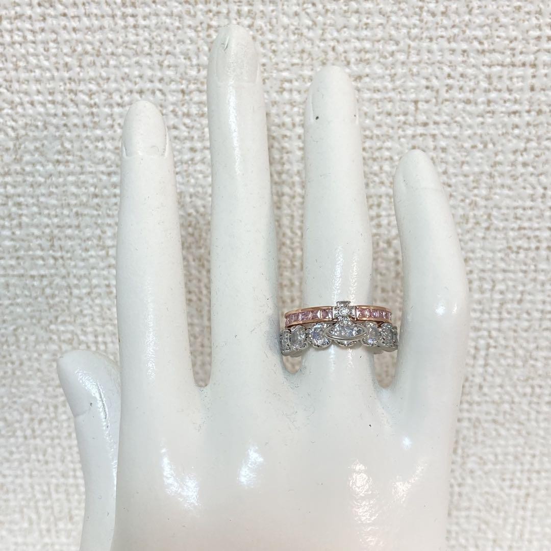 Vivienne Westwood Ring Size 6.5-7 Combination Silver Pink Gold NO BOX