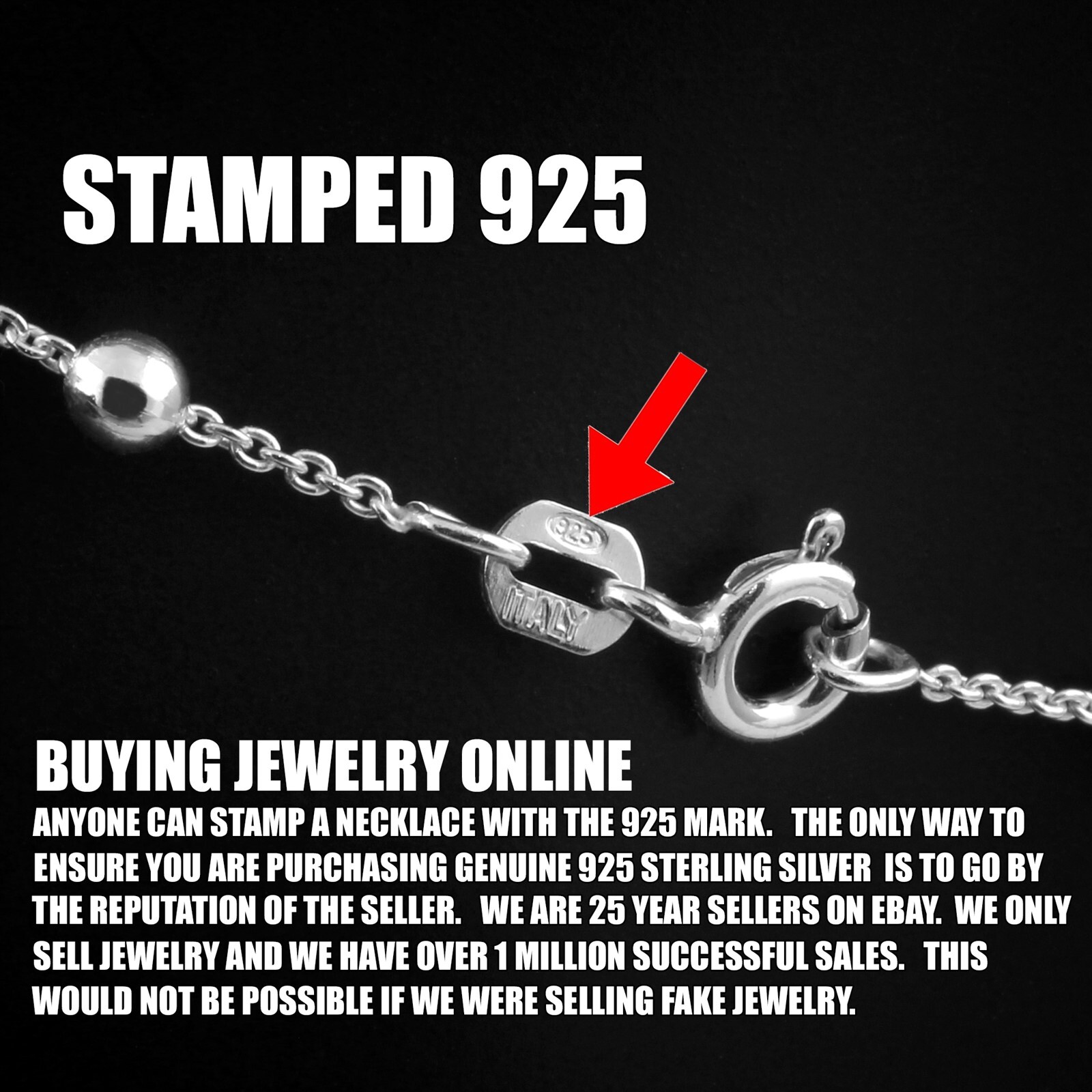 Guaranteed 925 Sterling Silver Bead Bracelet Anklet 5″ 6″ 7″ 8″ 9″ 10″ 11″ 12″