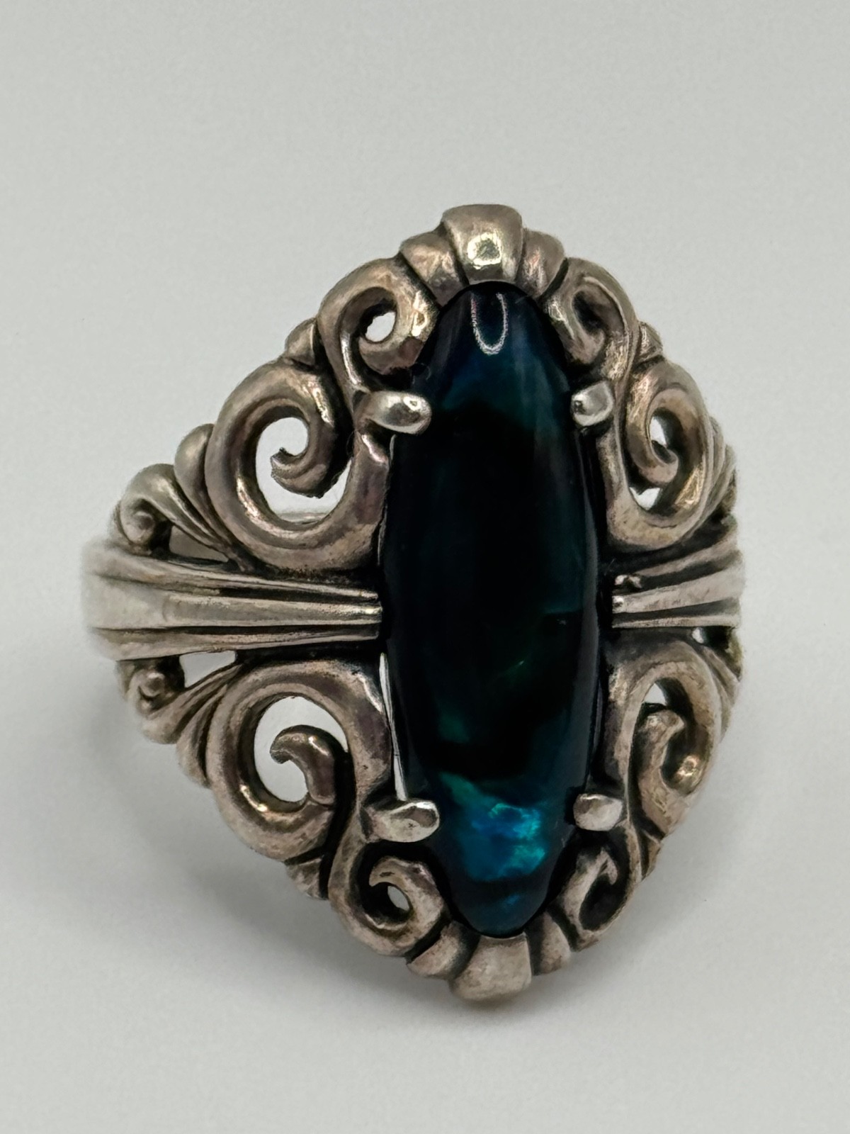 Kabana Sterling Silver Abalone Shell Ring Size 8