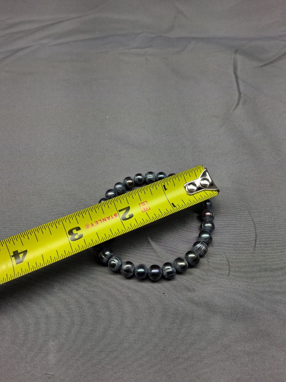 Baroque Pearl Bracelet Jewelry Dark Gray Stretch