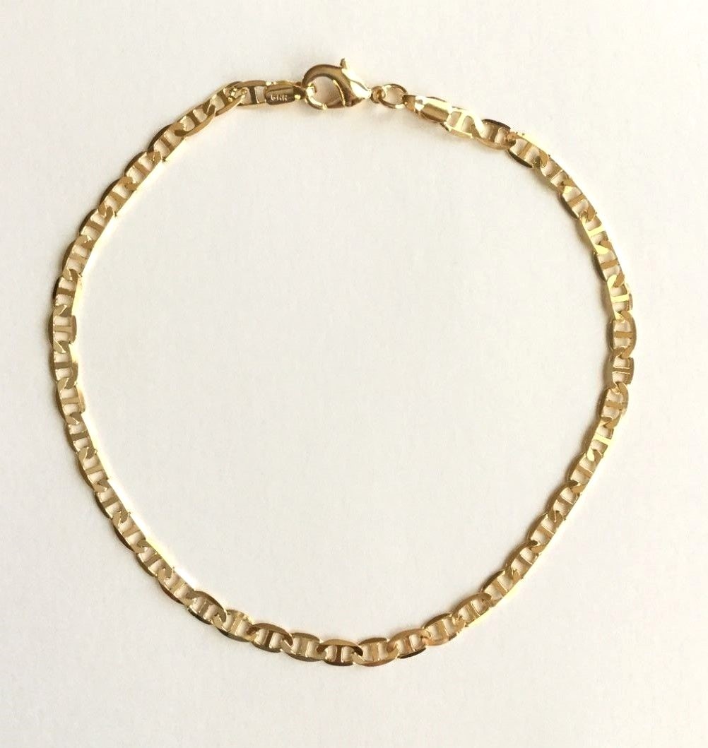 18K GOLD FILLED MARINER LINK ANKLET 10″/18K GOLD FILLED TOBILLERA 10″ – G080