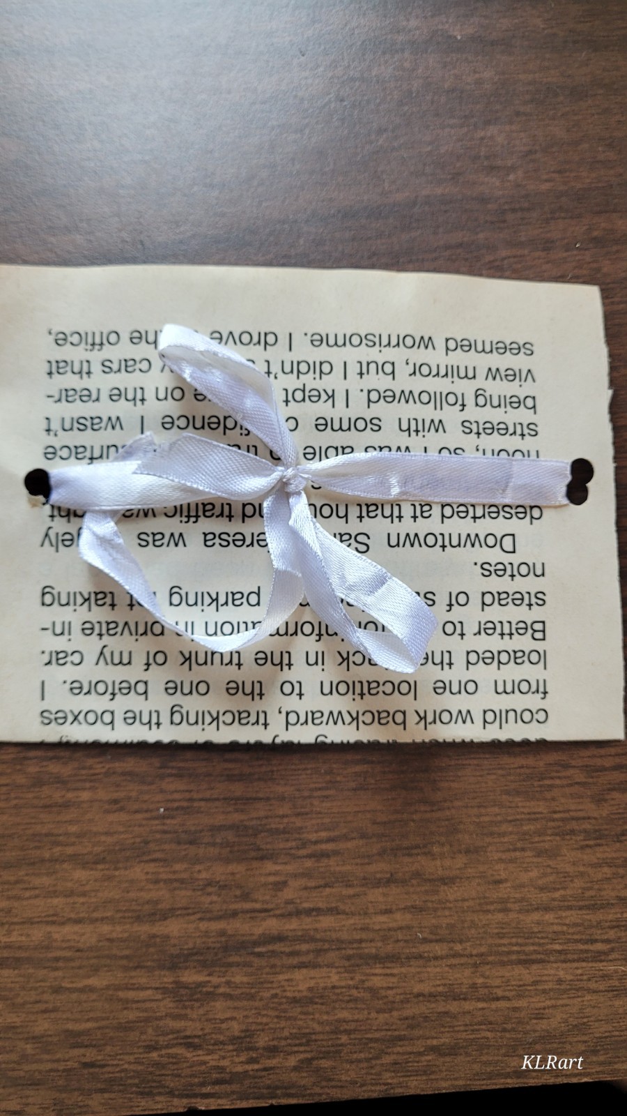 Handmade white ribbon tie metal iridescent stone adjustable choker necklace