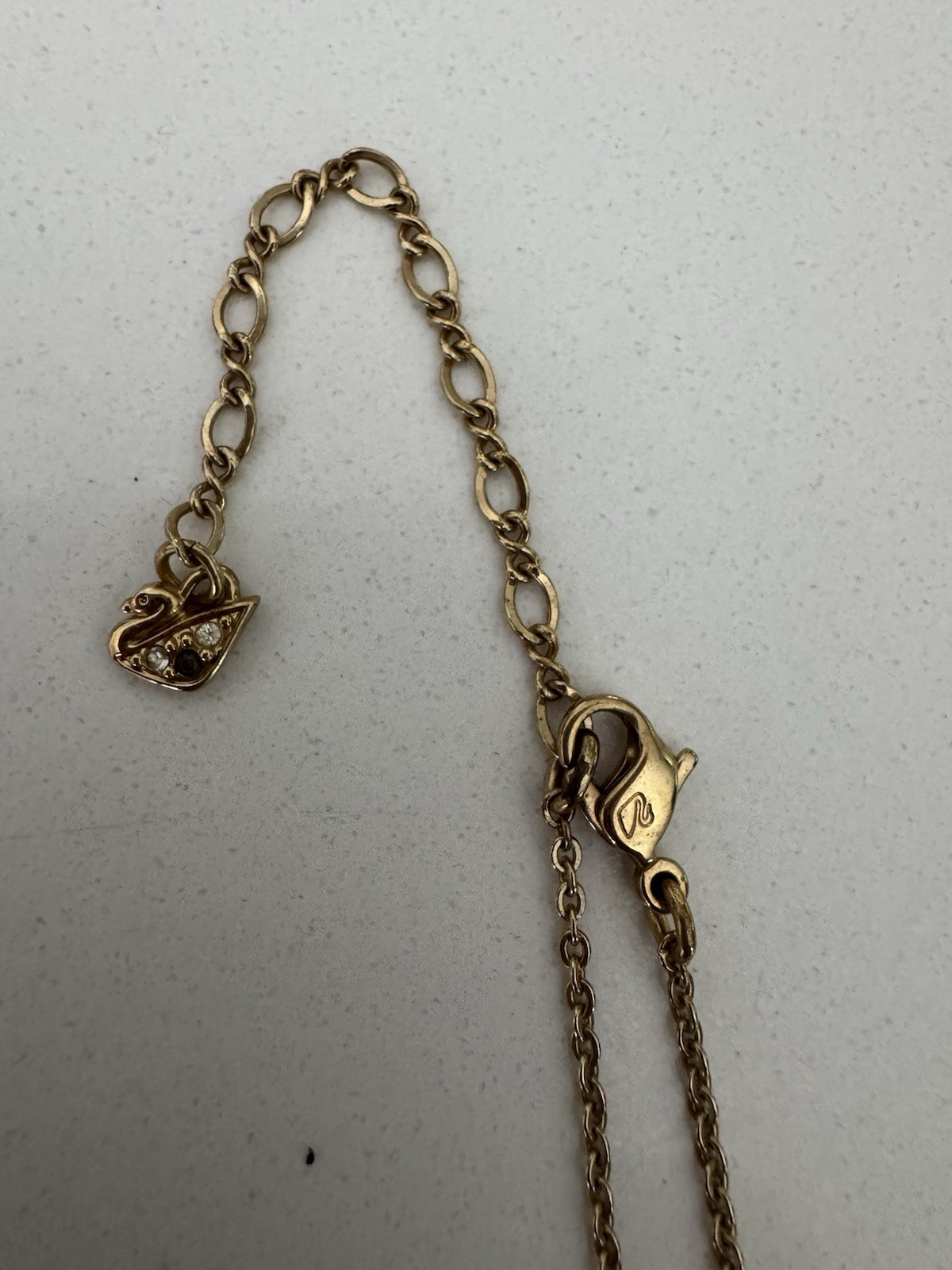 Swarovski Touchstone Crystal Necklace Antique Gold
