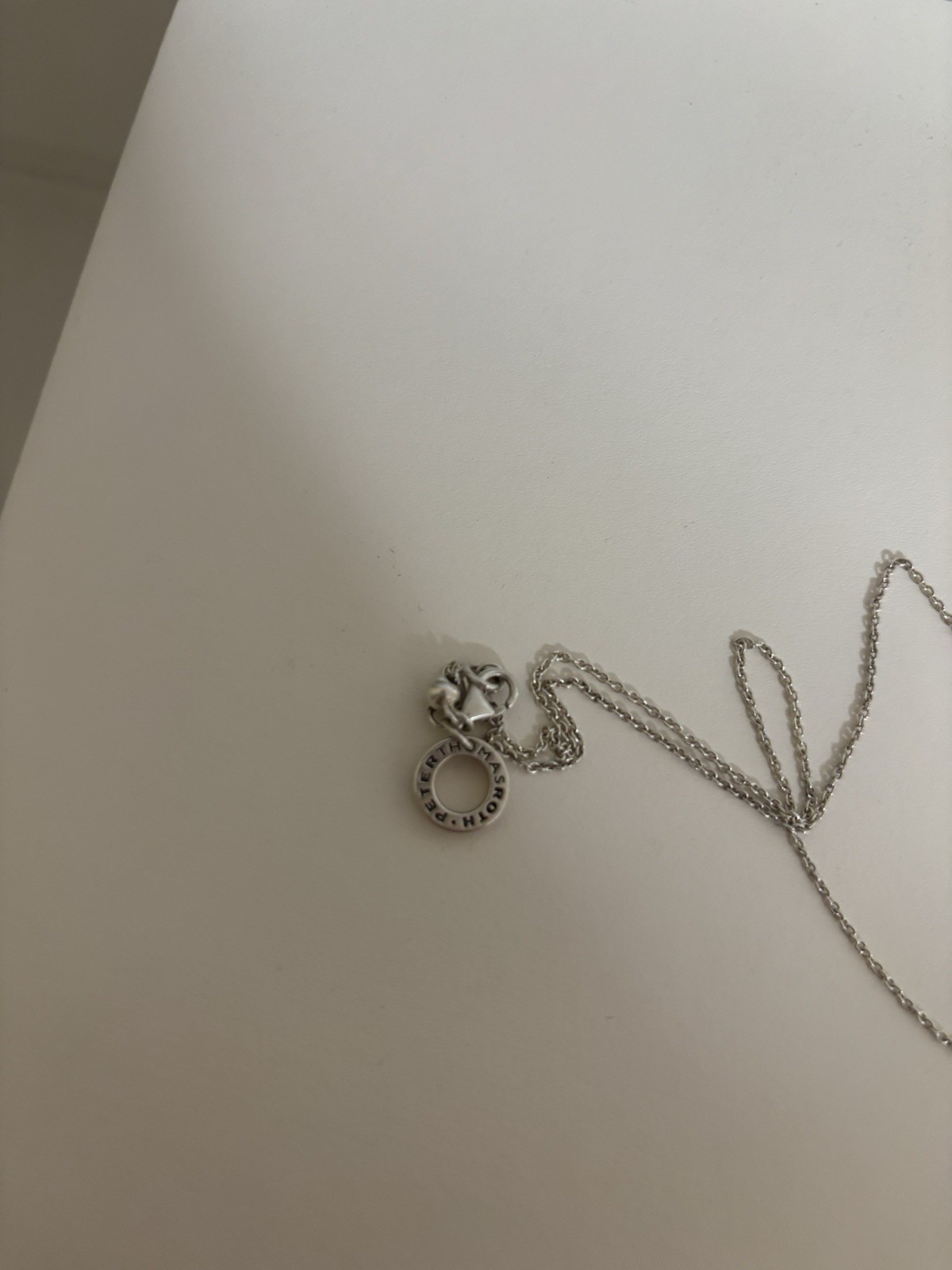 Thomas Sabo Silver Cable Chain Necklace Round Blue Crystal Charm Pendant Signed
