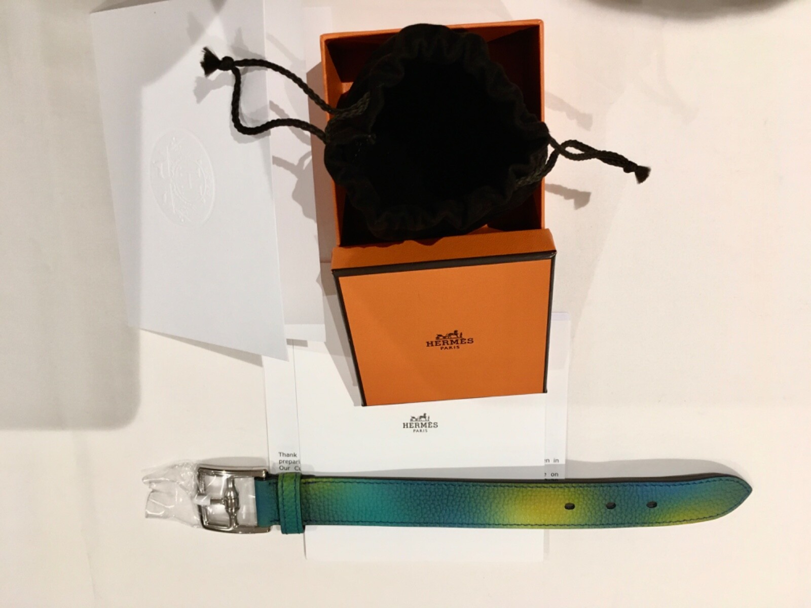 Authentic Hermes Paris, Bracelet, New in box+receipt. Spec.Ed. In”Togo “leather