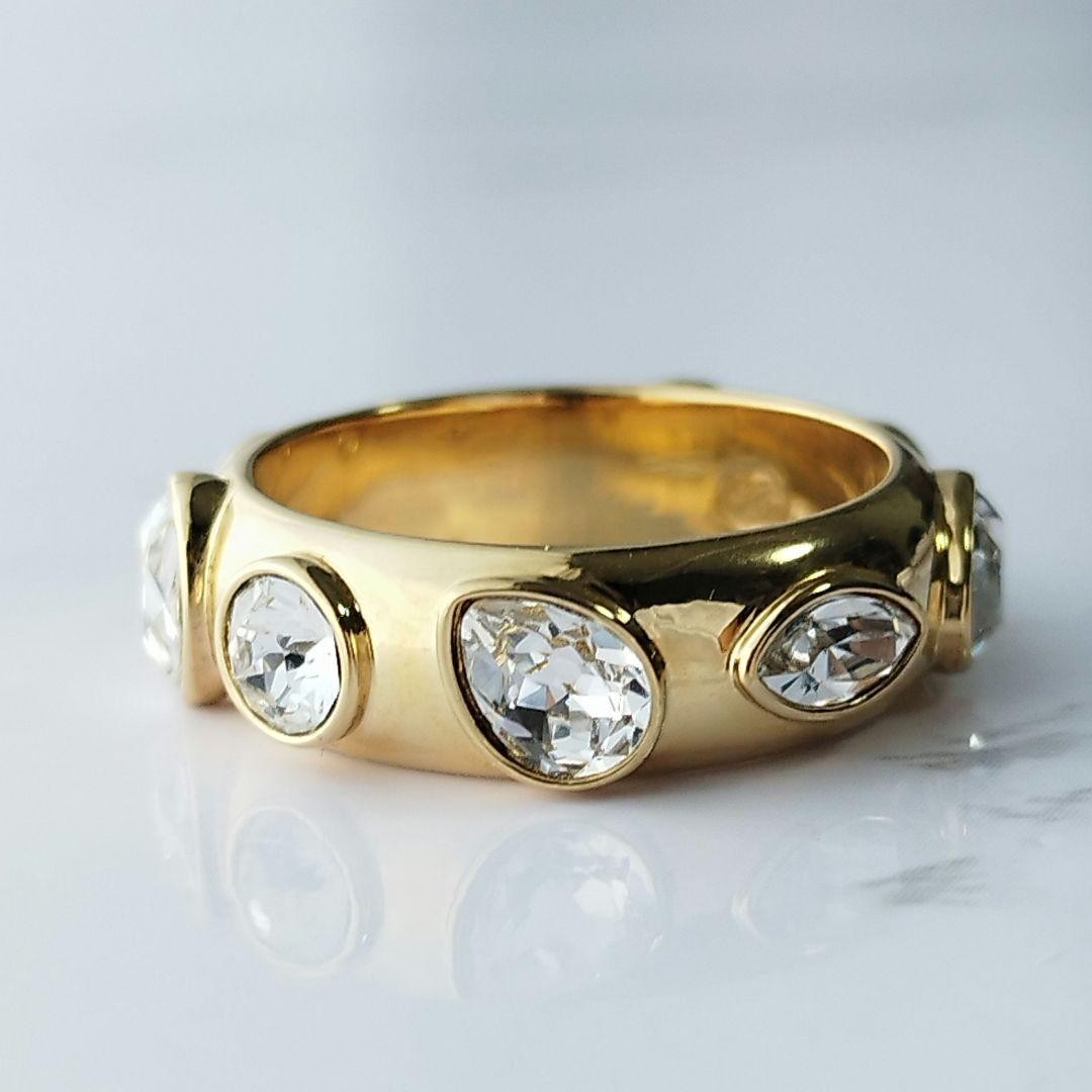 Swarovski Dextra Ring Gold 18 Size 0.7cm No. 1495 Jewelry
