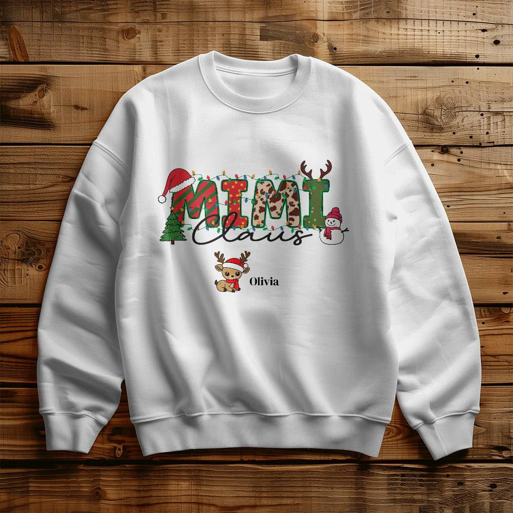 Personalized Mimi Claus Grandkids Crewneck Sweatshirt