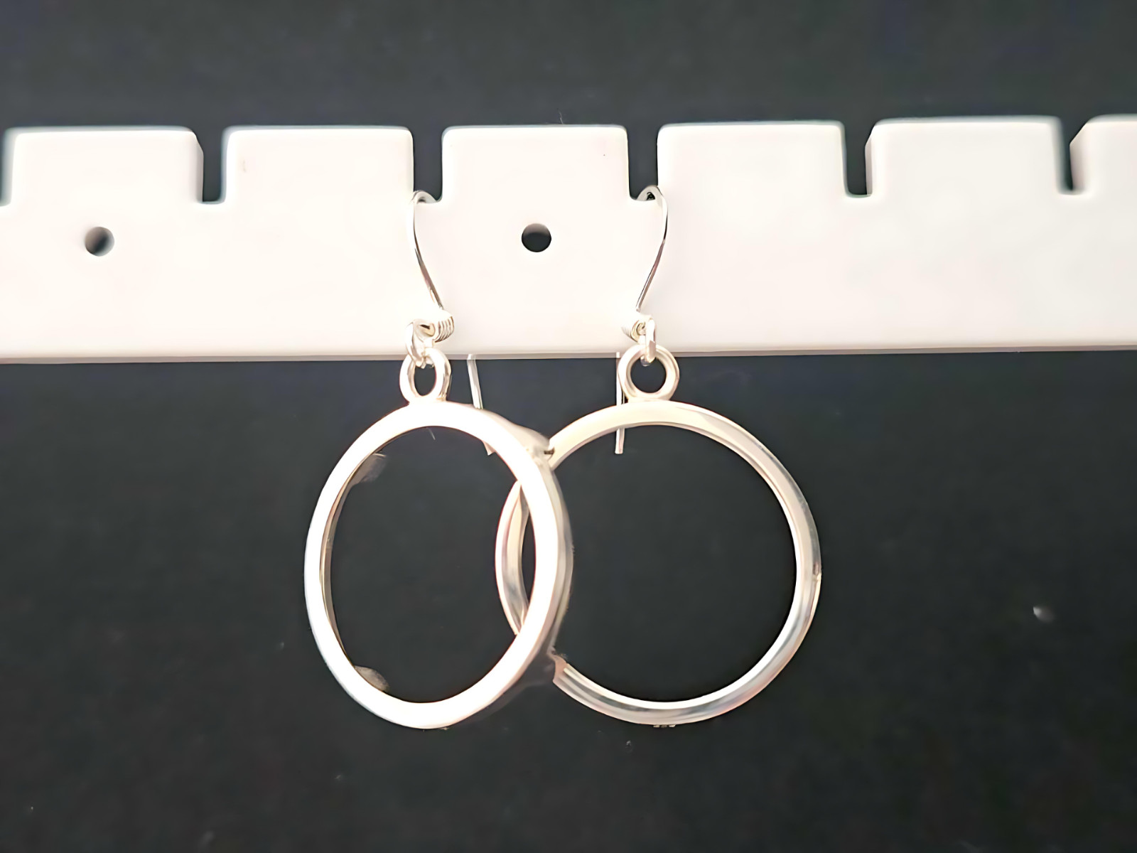 925 Sterling Silver Prong Back Simple Bezel Earring for 18mm Dime 10 Cent Coins