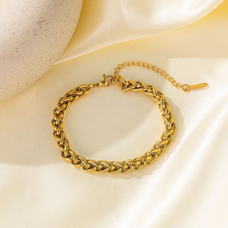 Men’s gold plating Pendant Twist Rope Bracelet Fashionable Hand Link Wrist Chain