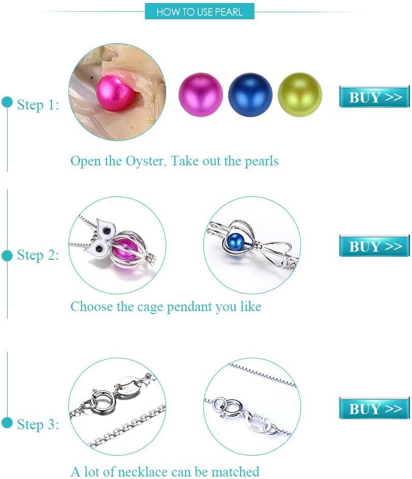 50x Fresh Oysters with Pearls Freshwater Pearl Individually Wrapped jewelry Gift