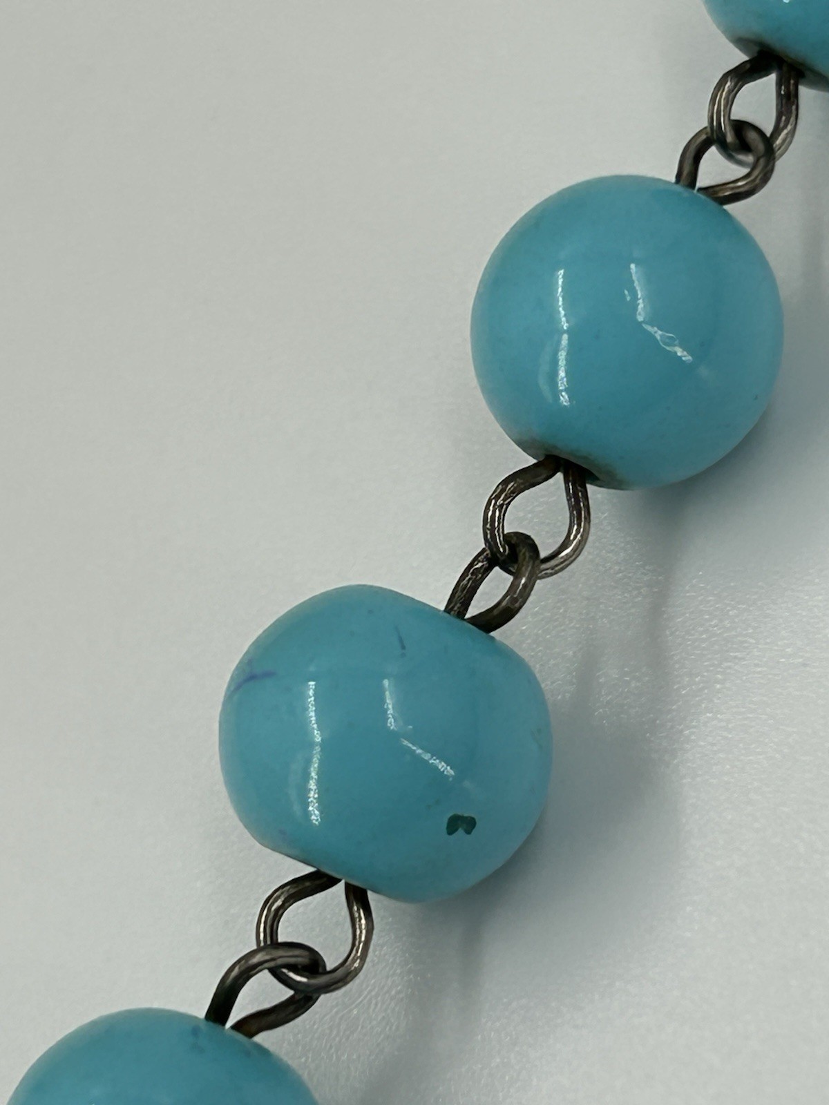Shades of Blue Statement Necklace Womens Seed Bead Graduated Multistrand 32 Inch