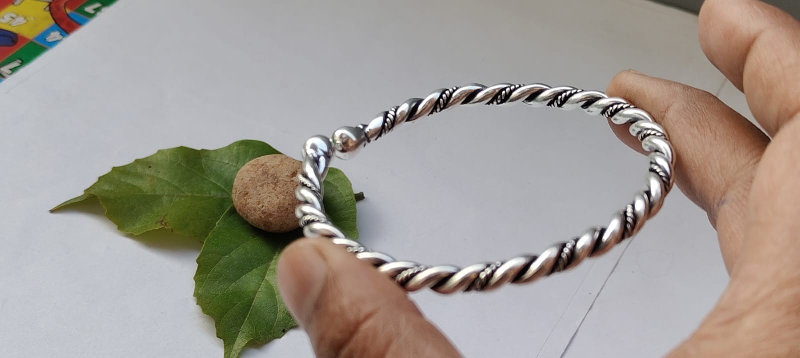 Handmade Twisted Silver Open Cuff Bangle, Minimal Rope Design Bracelet,