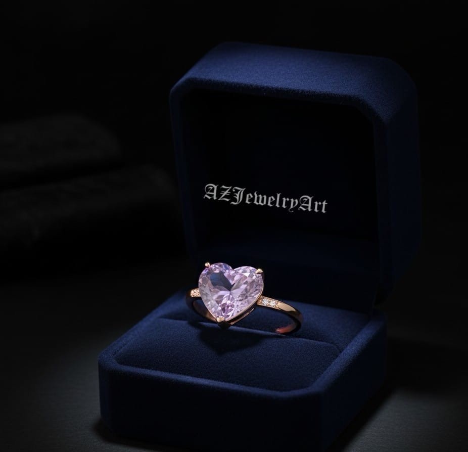 Heart Cut Lavender Sapphire Ring 925 Sterling Silver Women’s Engagement Ring.