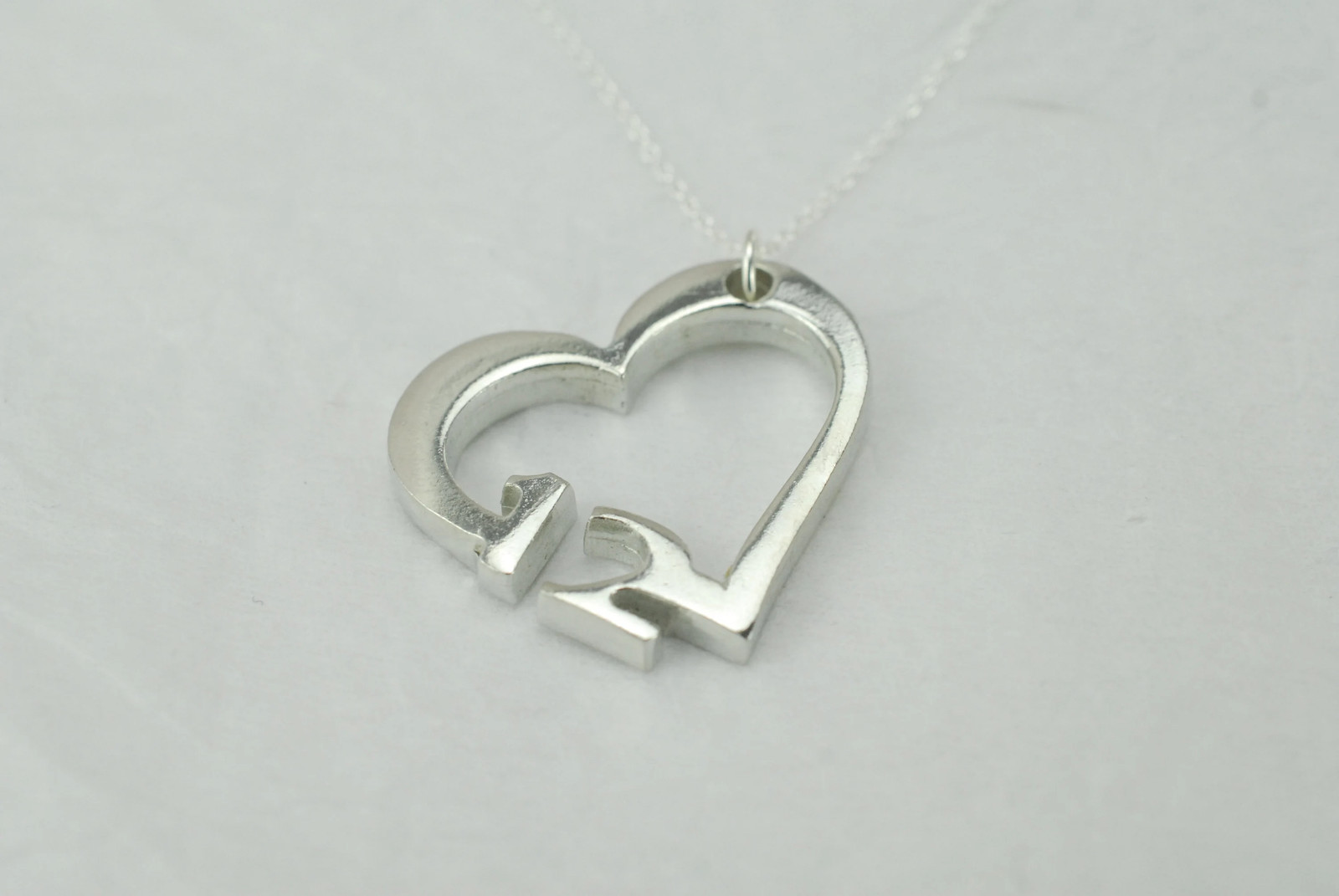 12 Year Anniversary Pendant Heart Pendant/Necklace Gift UK