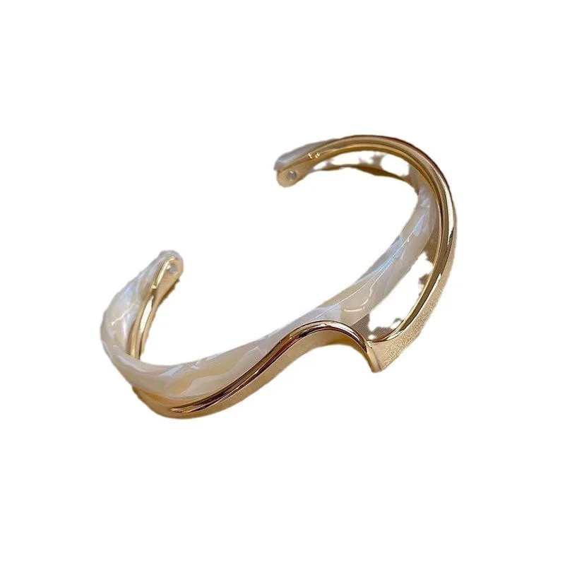 White Shellfish Bracelets, Board Bend Metal Bangles, Women’s Hand Bracelets