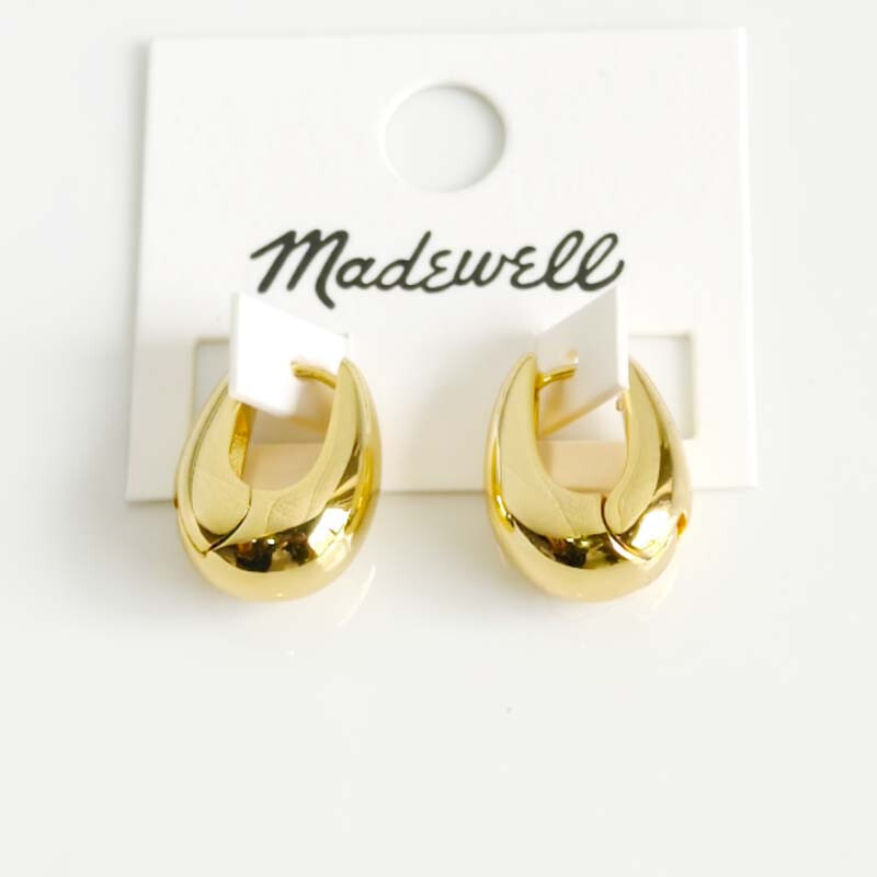 21mm MadeWell Statement Puffy Huggie Hoop Earrings Chic Women Vacation Jewelry