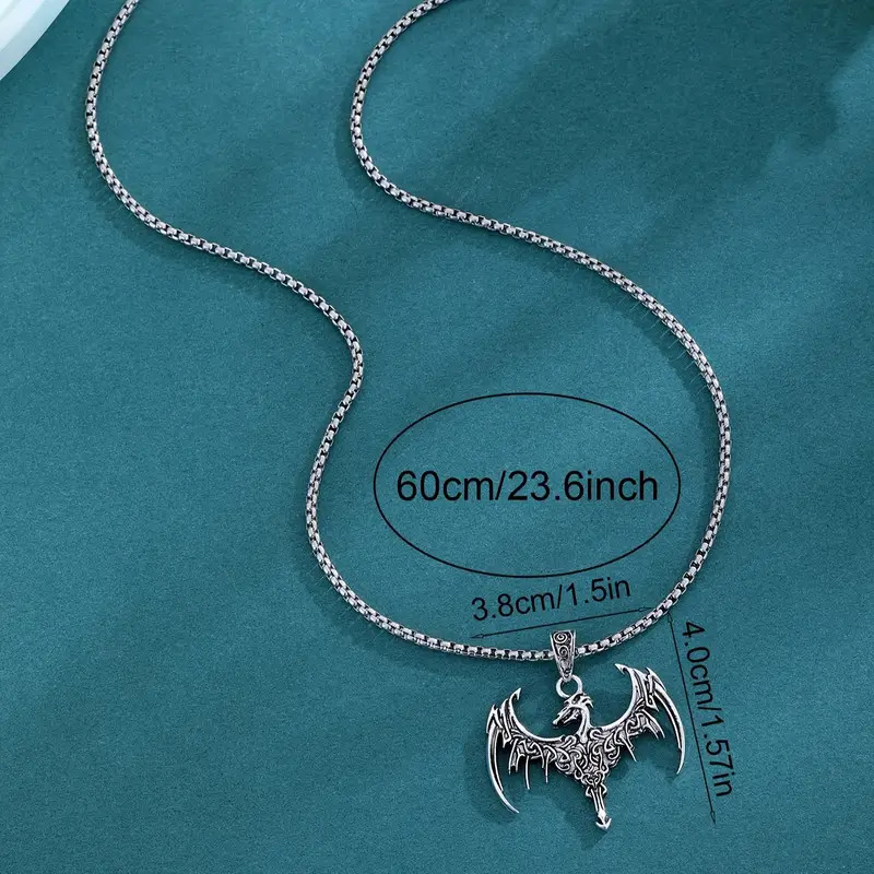 Dragon Celtic Knot Necklace Jewelry Vintage Silvery Magical Gothic Pendant