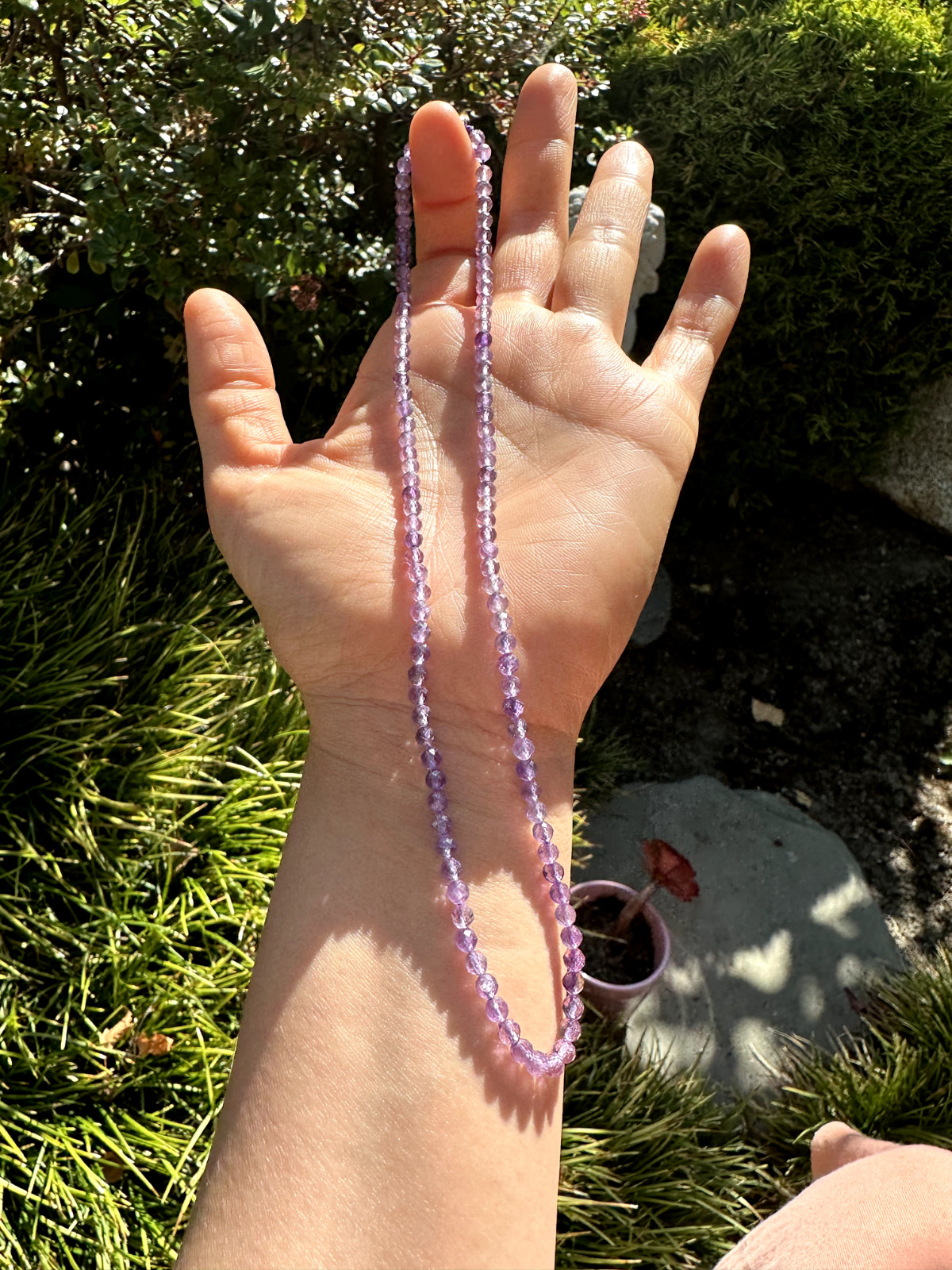 3.5mm High-grade Purple Amethyst Facet Beaded Necklace | 刻面珠紫水晶项链