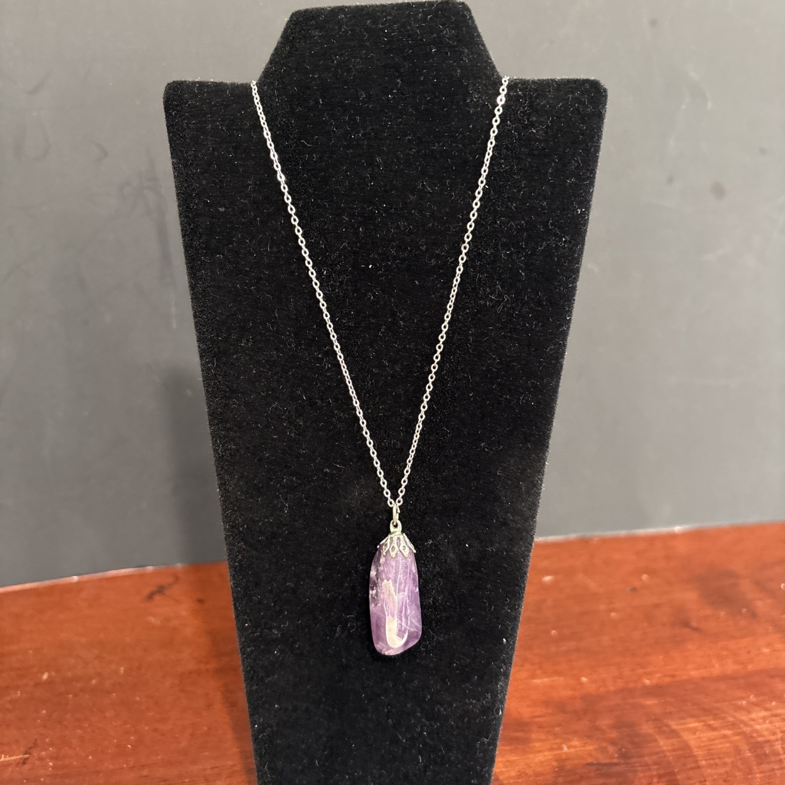Polished Amethyst Crystal Pendant Necklace