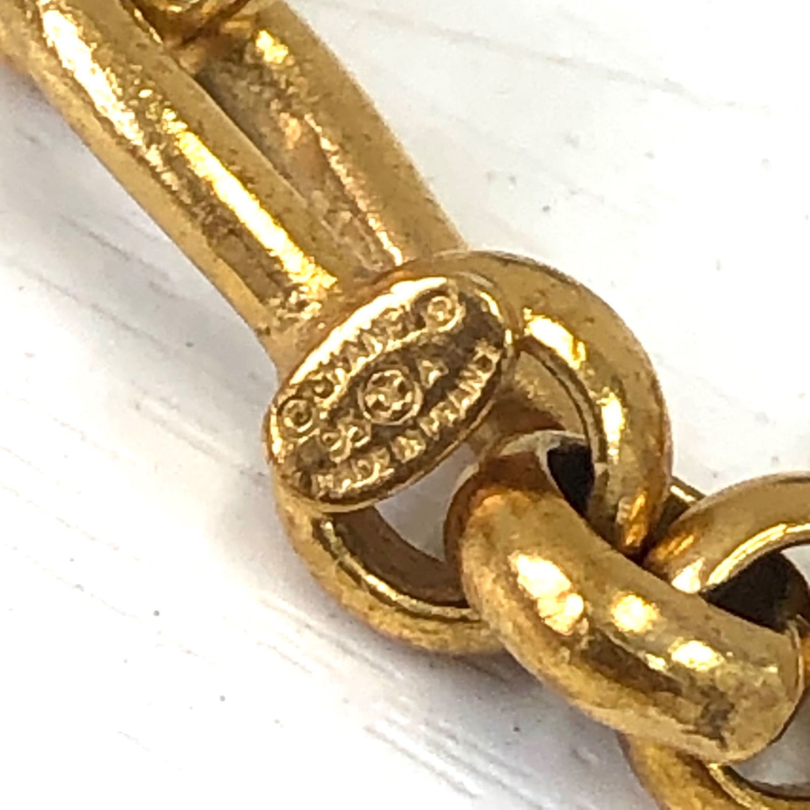 CHANEL Icon Charm Coco Mark Quilted Bag Heart Gold Plated Women’s 50cm Chain