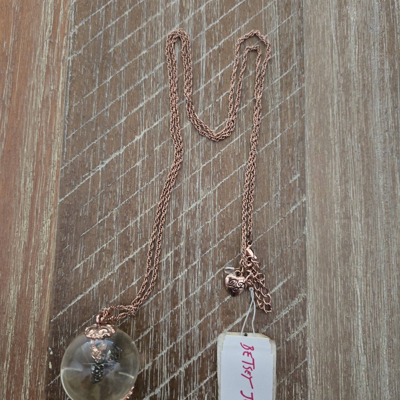 Betsey Johnson Skull Crown Crystal Ball Necklace Authentic