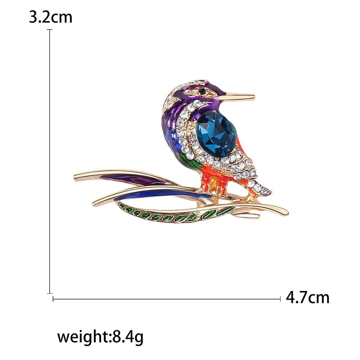 Metal Tone Enamel Bird Brooch Women Sparrow Magpie Wing Brooches Jewelry