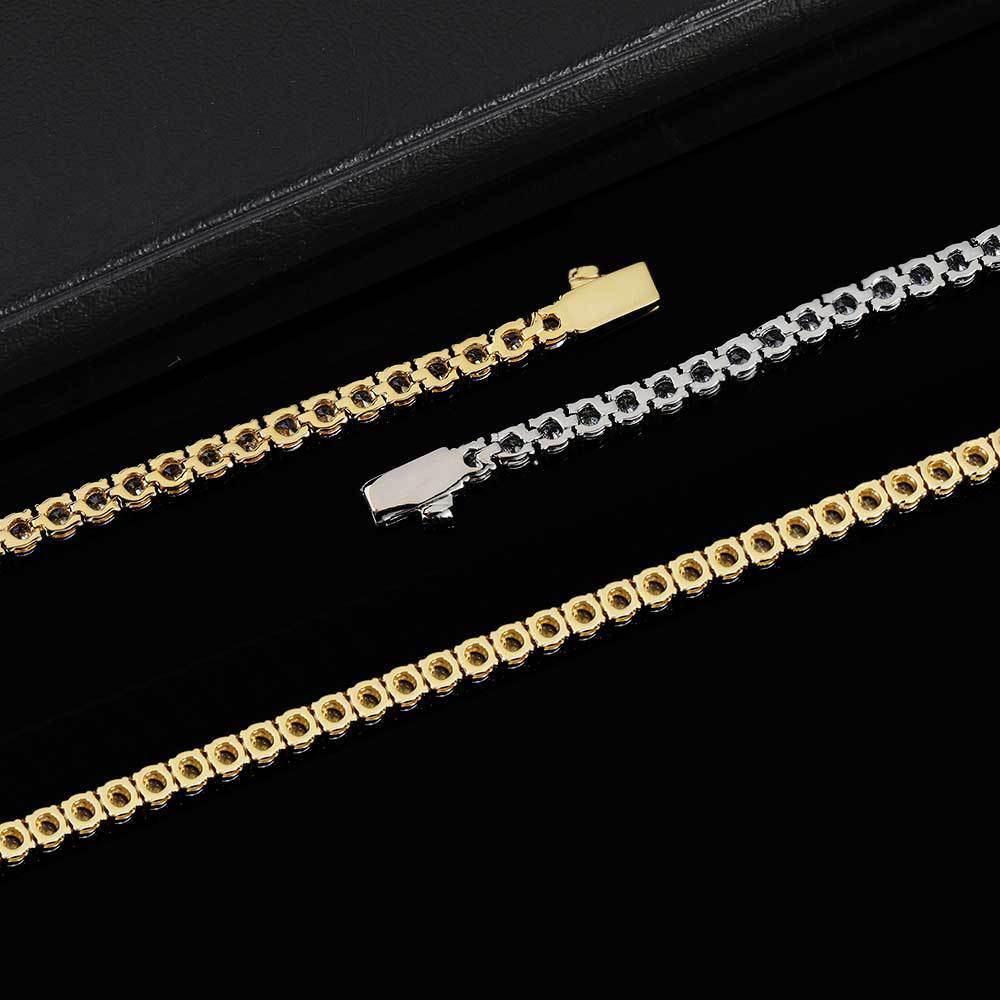3/4/5MM Premium Iced Out 5A CZ Tennis Necklace bracelet VVS1 Clarity