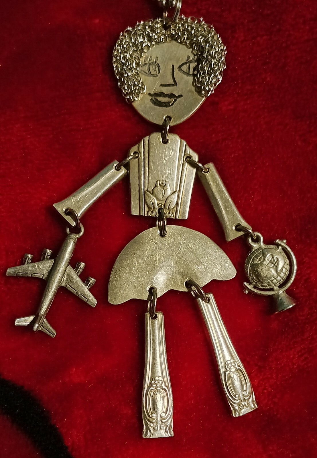 Spoon Art Pendant Gorham Spoon Pieces And Charms Custom made (Flight Attendant?)